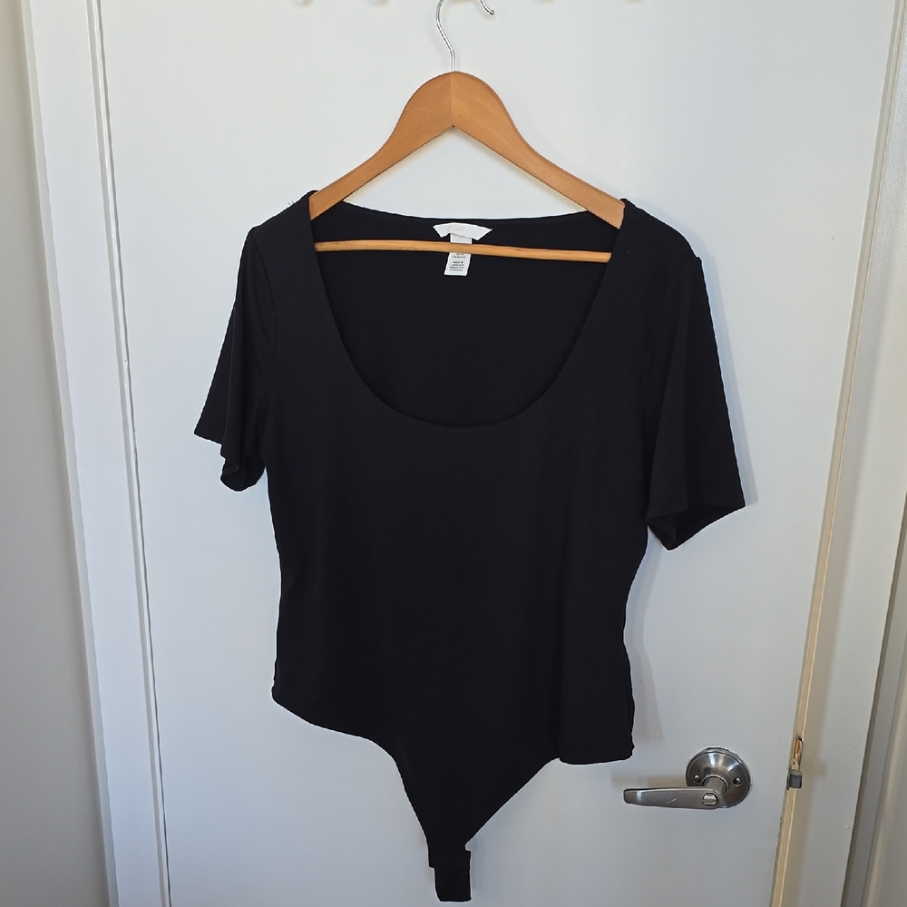 H&M Black Scoop Neck Bodysuit